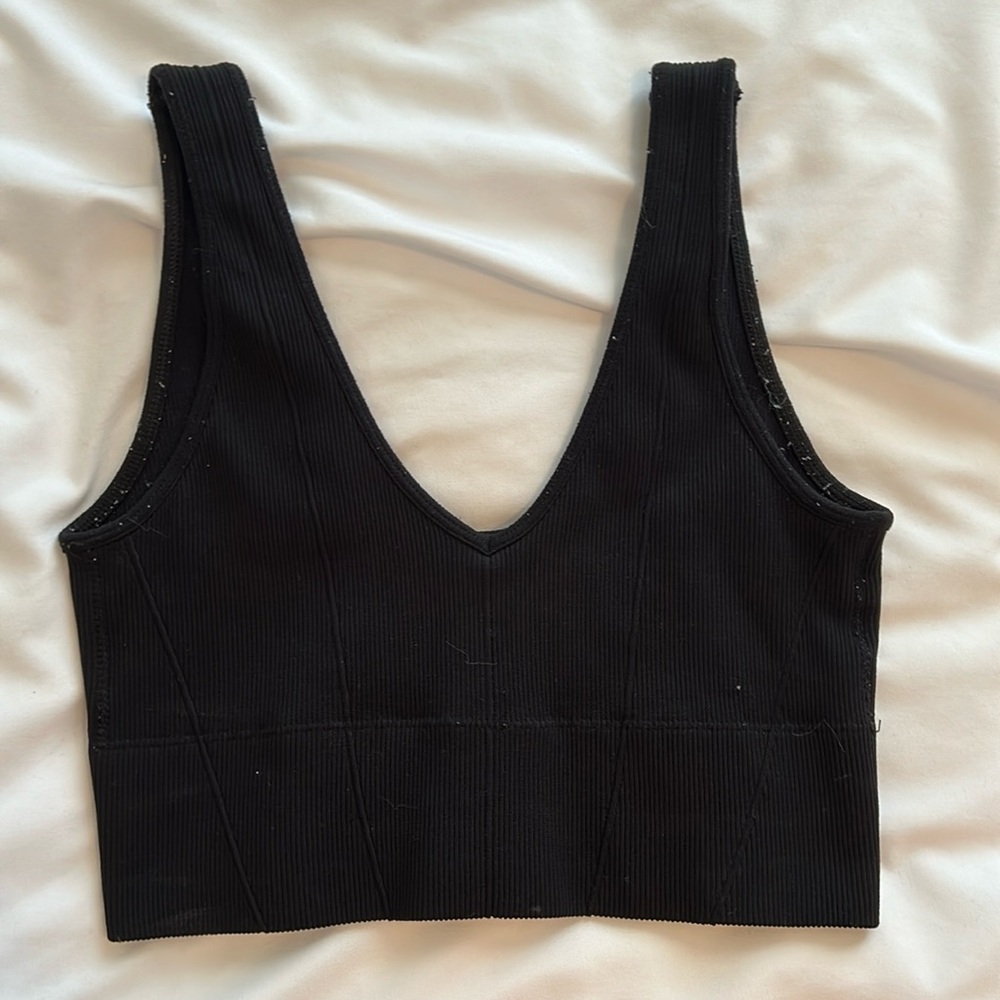 hollister athletic sports top black ribbed